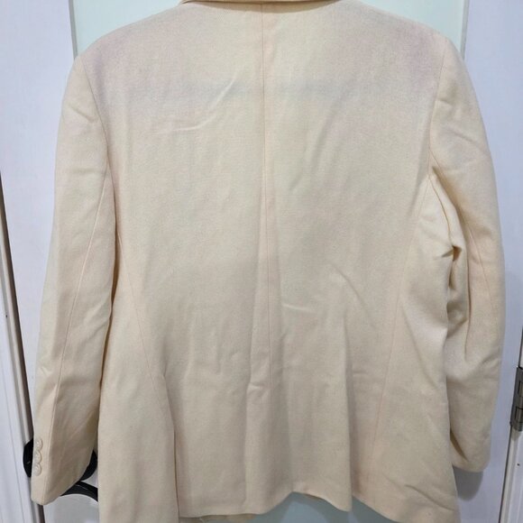 Cross Country Fashions Vintage Cream Wool Blazer 100% Wool Lined Classic - Picture 9 of 10